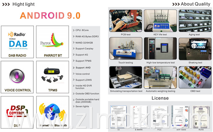 IX45 Santa Fe Android 9 Autoradio 